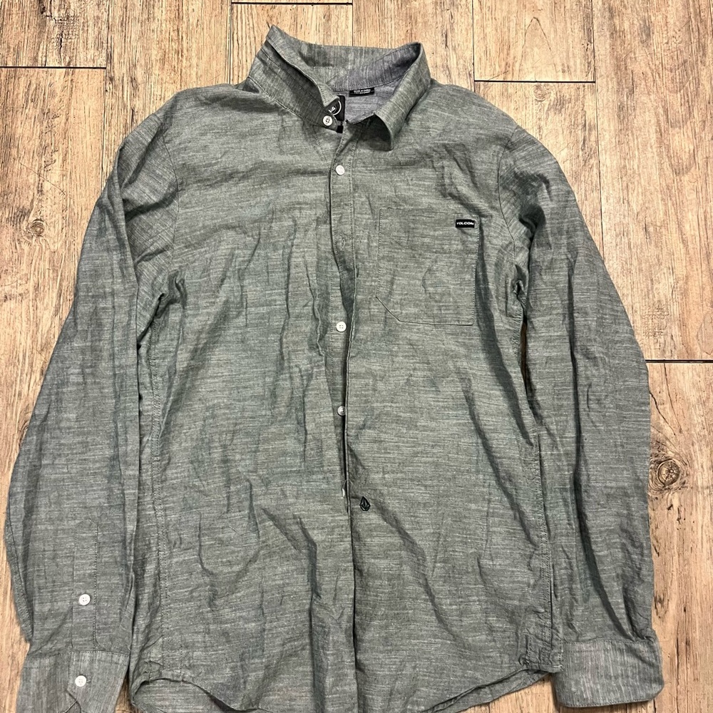 Volcom Green Casual Button Down Shirt